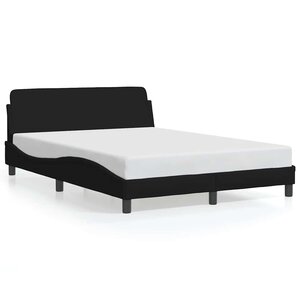 vidaXL Cadre de lit Dover noir 140x200 cm tissu