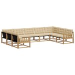 vidaXL Ensemble de canapés d'extérieur 9 pc Blanc et Beige