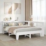 vidaXL Lit bibliothèque sans matelas blanc 140x200 cm bois pin massif