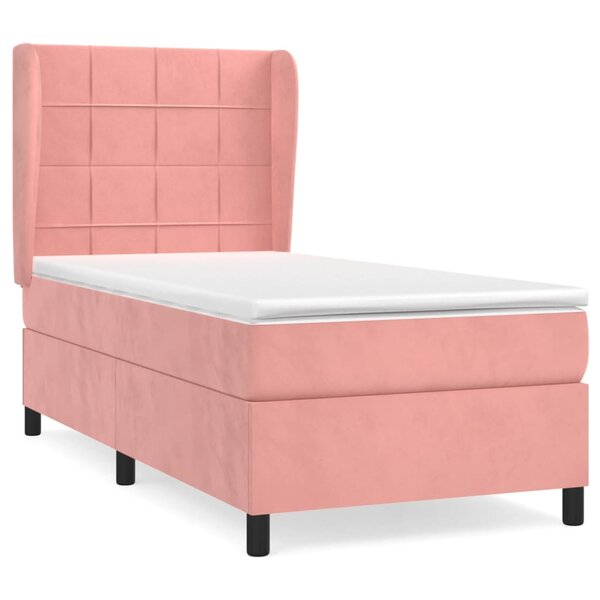 vidaXL Sommier à lattes de lit et matelas Rose 80x200 cm Velours