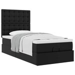 VidaXL Lit ottoman avec matelas noir 90x190 cm similicuir