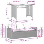 vidaXL Ensemble à manger de jardin et coussins 2 Pièces beige poly rotin