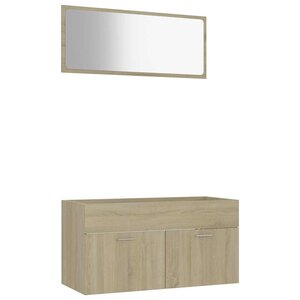 vidaXL Ensemble de meubles de salle de bain 2 Pièces chêne sonoma
