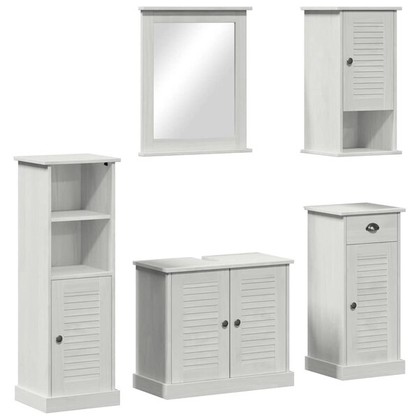 vidaXL Ensemble de mobilier de salle de bain VIGO 5 Pièces Blanc antique