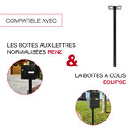 Pied elliptique à sceller pour boîte aux lettres Renz - noir mat - RAL 9005M