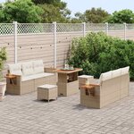 vidaXL Ensemble de canapé de jardin 11 Pièces Beige et crème polyrotin