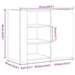 vidaXL Armoire murale chêne fumé 75x35x60 cm bois d'ingénierie