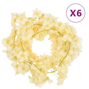 vidaXL Guirlandes de fleurs de Noël 6 Pièces champagne 180 cm