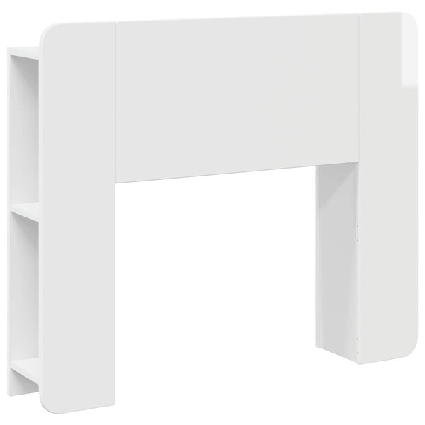 vidaXL Cabinet de Tête de Lit Blanc brillant Bois d'ingénierie