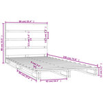 vidaXL Cadre de lit Blanc 90x190 cm Bois de pin massif Simple