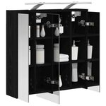 vidaXL Armoire Miroir de Salle de Bain Chêne noir 63 5 x 16 x 62 5 cm