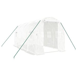 vidaXL Serre avec cadre en acier blanc 8 m² 4x2x2 m
