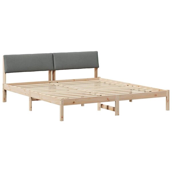 vidaXL Cadre de lit avec tête de lit marron et gris foncé 180 x 200 cm