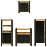 vidaXL Ensemble de mobilier de salle de bain avec étagère avec stockage avec porte 4 Pièces