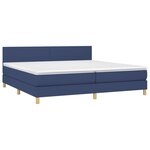 vidaXL Sommier à lattes de lit et matelas et LED Bleu 200x200 cm Tissu