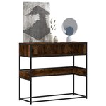 vidaXL Table console chêne fumé 90x35x80 cm bois d'ingénierie