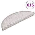 vidaXL Tapis d'escalier autocollants aspect sisal 15 Pièces 56x17x3 cm