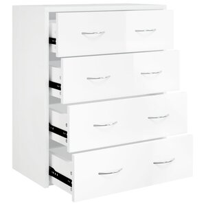 vidaXL Buffet avec 4 tiroirs 60x30 5x71 cm Blanc brillant