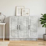 vidaXL Buffet Gris béton 89 x 34 5 x 77 cm Bois d'ingénierie