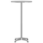 vidaXL Table de bar d’extérieur réglable en hauteur aluminium