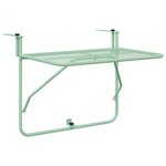 vidaXL Table suspendue de balcon - Vert menthe  60x40 cm  acier
