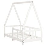 vidaXL Cadre de lit pour enfant blanc 70x140 cm bois de pin massif