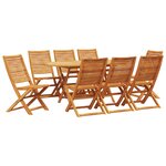 vidaXL Ensemble de dîner de jardin 9 pièces en bois massif acacia