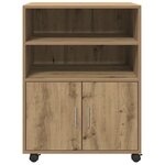 vidaXL Armoire à roulettes chêne artisanal 60x48x81 cm bois ingénierie
