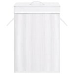 vidaXL Panier à linge avec une seule section bambou blanc