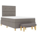 vidaXL Lit à ressorts avec tête de lit Taupe 190 x 120 cm tissu