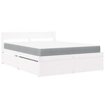 vidaXL Lit avec tiroirs et matelas blanc 140x200 cm bois massif de pin