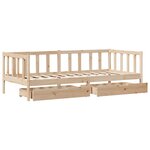 vidaXL Lit de jour avec tiroirs sans matelas 90x190 cm bois massif