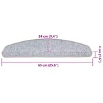 vidaXL Tapis d'escalier 20 pièces 65 x 24 x 4 cm Gris clair Demi-rond Grand