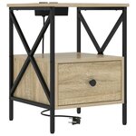 vidaXL Cabinet de chevet avec tiroir Chêne sonoma 41.5 x 40.5 x 55 cm