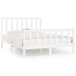 vidaXL Cadre de lit sans matelas blanc 160x200 cm bois massif