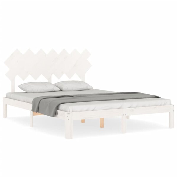 vidaXL Cadre de lit sans matelas blanc 140x200 cm bois de pin massif