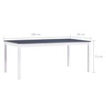 vidaXL Table à manger Blanc et gris 180x90x73 cm Bois de pin