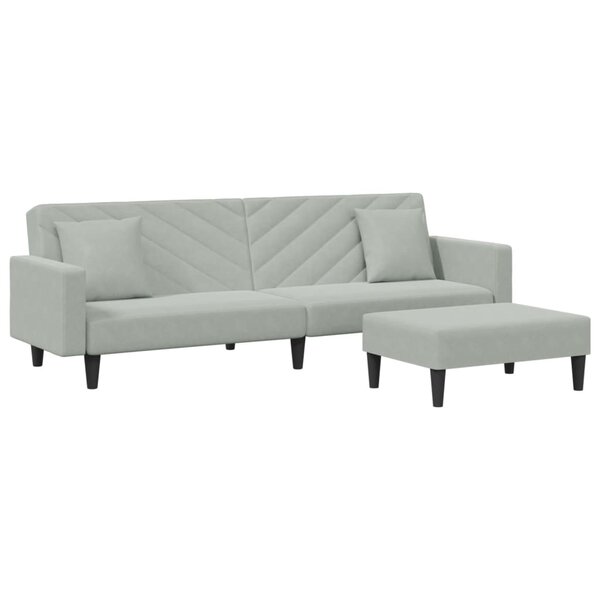 vidaXL Ensemble de canapés 2 Pièces avec coussins gris clair velours
