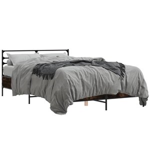 vidaXL Cadre de lit sans matelas chêne fumé 140x190 cm