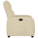 vidaXL Fauteuil inclinable électrique Crème Tissu