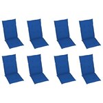 vidaXL Chaises inclinables de jardin et coussins lot de 8 Teck solide