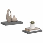 vidaXL Étagère murale flottante 2 Pièces Gris brillant 40x23x3 8 cm MDF