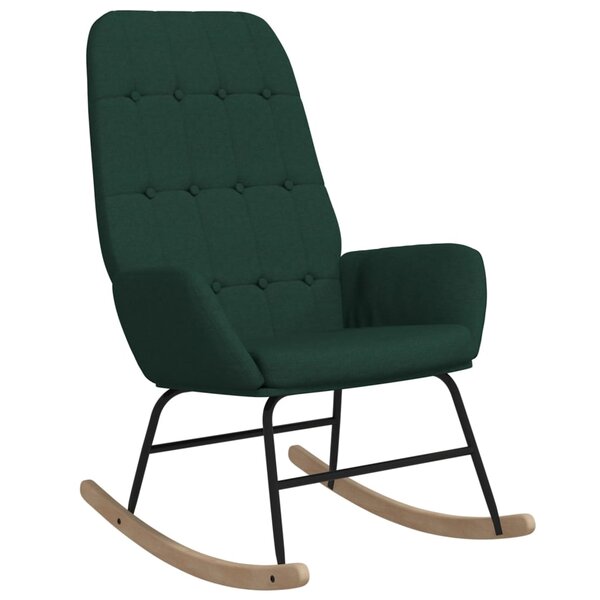 vidaXL Chaise à bascule Vert foncé Tissu