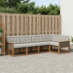 vidaXL Ensemble de canapés d'extérieur 6 Pièces Naturel et gris clair