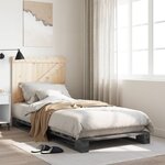 vidaXL Cadre de lit sans matelas gris 90x200 cm bois de pin massif