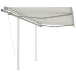 vidaXL Auvent rétractable automatique et poteaux 3x2 5 m Crème
