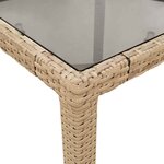 vidaXL Ensemble à manger de jardin et coussins 9 Pièces beige rotin verre