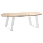 vidaXL Pieds de table basse en U  2 pièces  blanc  70 x (42-43) cm  acier