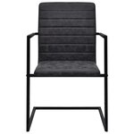 vidaXL Chaises à manger cantilever lot de 2 noir similicuir