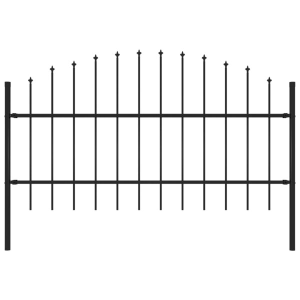 vidaXL Clôture de jardin avec dessus en lance Acier 1 7 m Noir